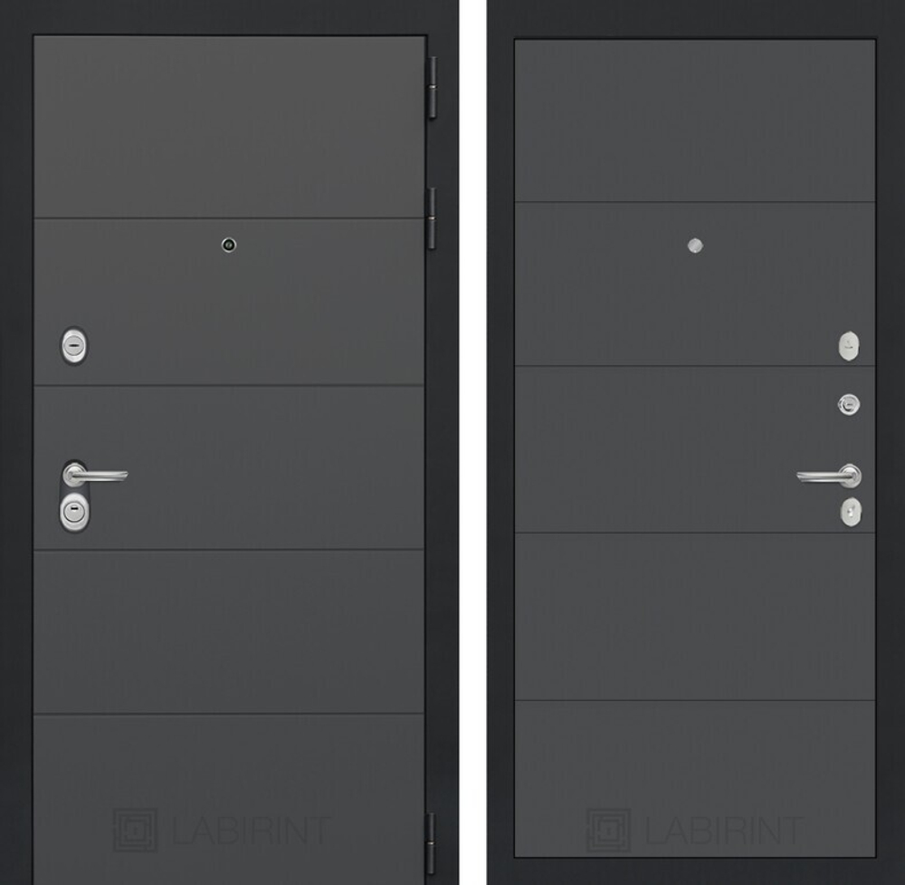Дверь входная Лабиринт ART Графит 13 - Графит софт металлическая