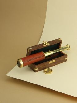 Nautical Подзорная труба в деревянном футляре