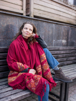 Шаль Куллу (бордо)