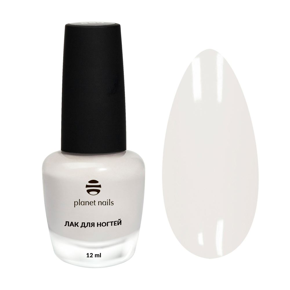 Planet Nails Лак для ногтей 896 белый (с эффектом гелевого покрытия), 12мл