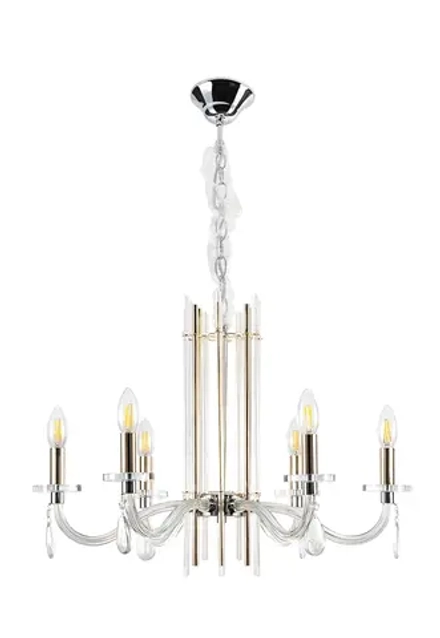 Подвесная люстра Crystal Lux AURELIO AURELIO SP6 GOLD+CHROME/TRANSPARENT