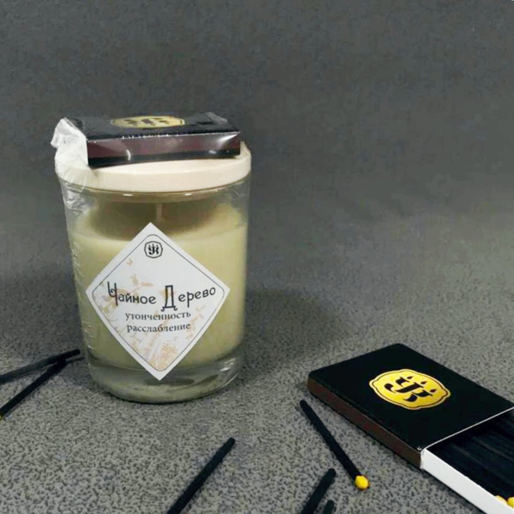 Свеча ароматическая с эфирным маслом чайного дерева