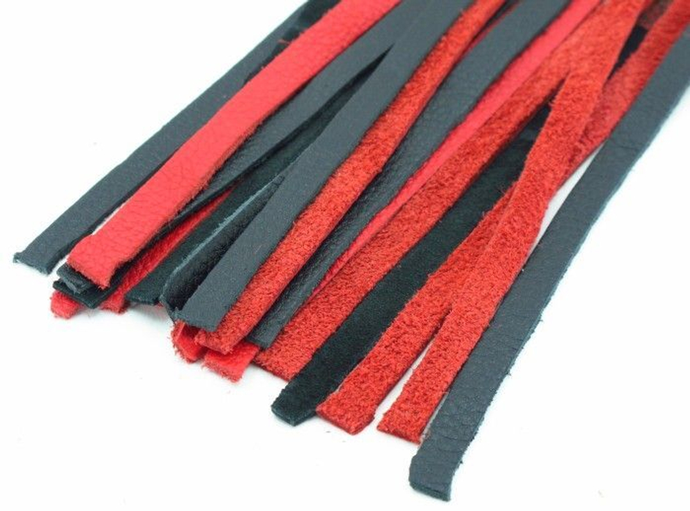 Красно-черная плеть с плетением турецкие головы - 60 см. (Цвет: красный с черным)