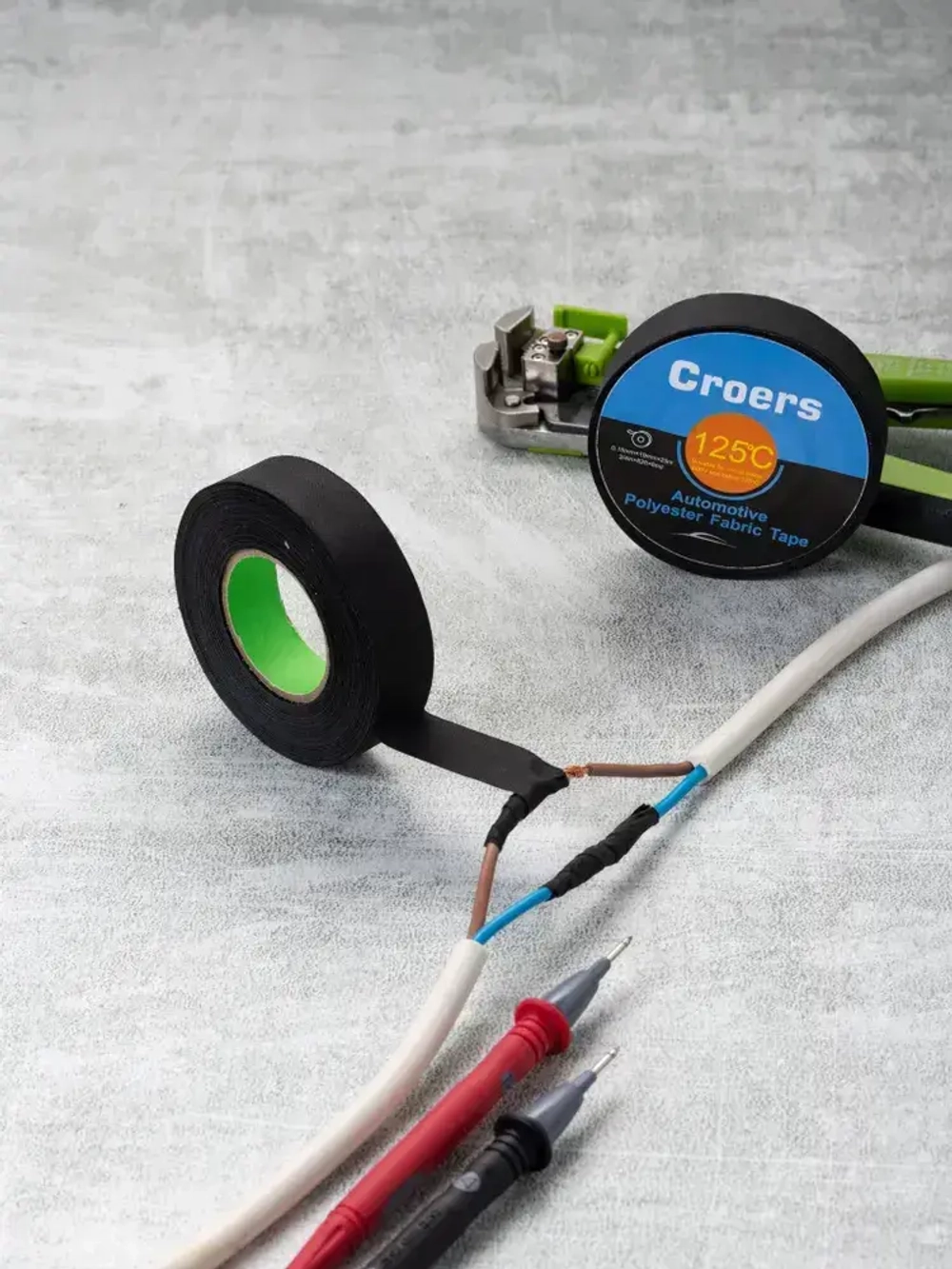 Изолента автомобильная тканевая ХБ для проводов черная, 19мм х 25м, набор 3 шт