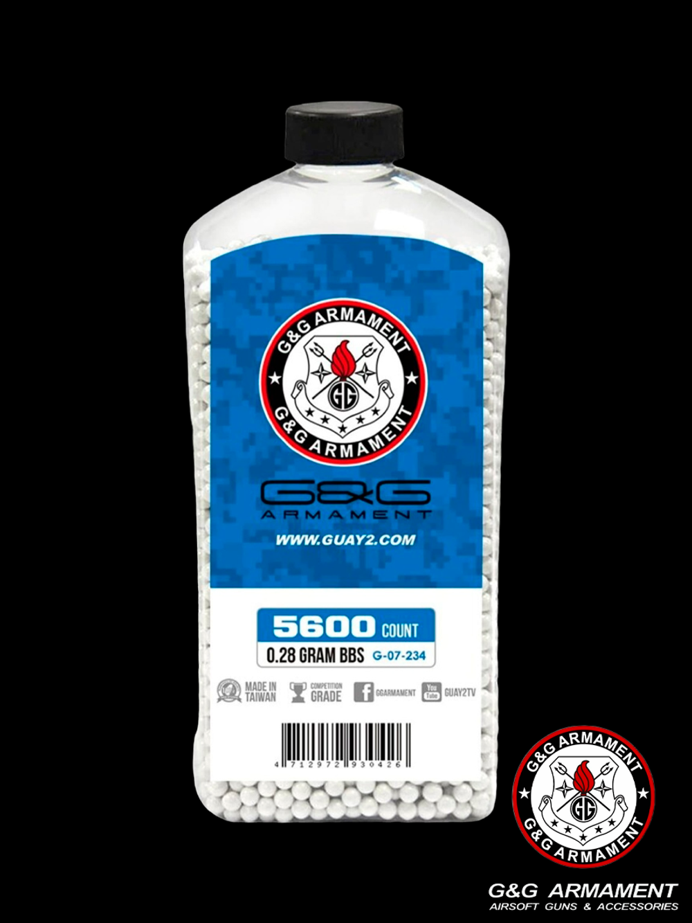 Шары G&G 0,28 g (белые, 5600 шт, бутылка)