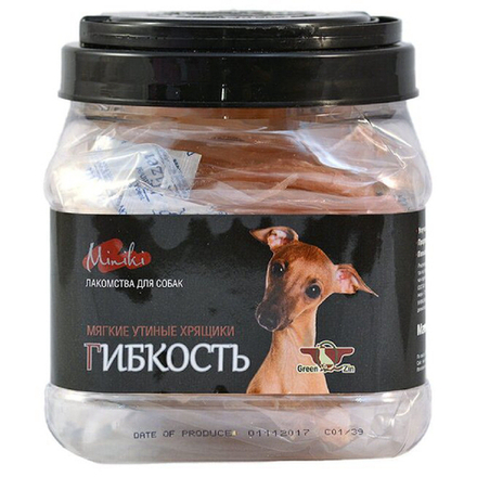 Лакомство GREEN QZIN "Миники Гибкость" для собак мини пород, утиные хрящики, 260 гр