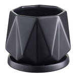 Горшок цветочный rhombus, 12,5 см, матовый черный