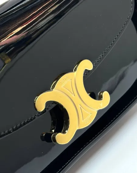 Сумка CELINE TERENCE из лакированной телячьей кожи черный