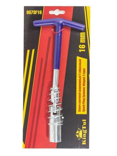 Ключ свечной шарнирный T-образный 16мм, на блистере KINGTUL KT-8073F16