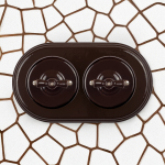 Рамка 2-х постовая, керамика, цвет коричневый BF2-620-02