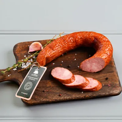 Фотография Колбаса варено-копченая «Вишнивецкая» / 400 гр купить в магазине Афлора