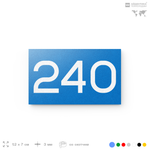 Номер на дверь 240, табличка на дверь для офиса, квартиры, кабинета, аудитории, склада, голубой 120х70 мм, Айдентика Технолоджи