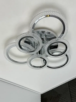 Люстра потолочная с RGB подсветкой и пультом для всех видов потолков, 115Вт