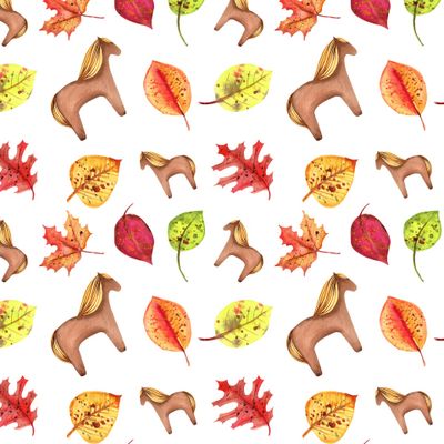 Осень, лошадки