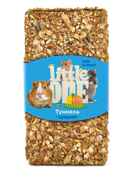 LITTLE ONE Лакомство-игрушка для грызунов съедобный тоннель средний "Вкусная лазейка", 270 г