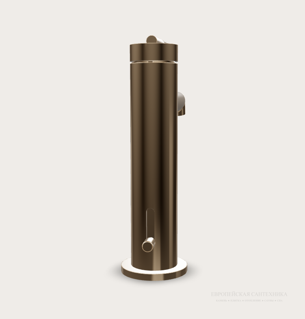 Смеситель для раковины Gessi Ingranaggio, однорычажный, с донным клапаном, цвет Warm Bronze PVD