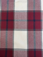 Костюмная принт клетка, бордовый, молочный, отрез 1,85м