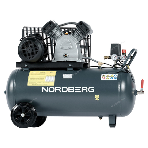 NORDBERG (NCP100/500) Компрессор поршневой с ременной передачей 380В, ресивер 100л, 500л/мин
