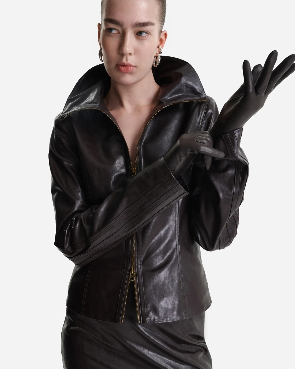 Куртка из экокожи с молниями