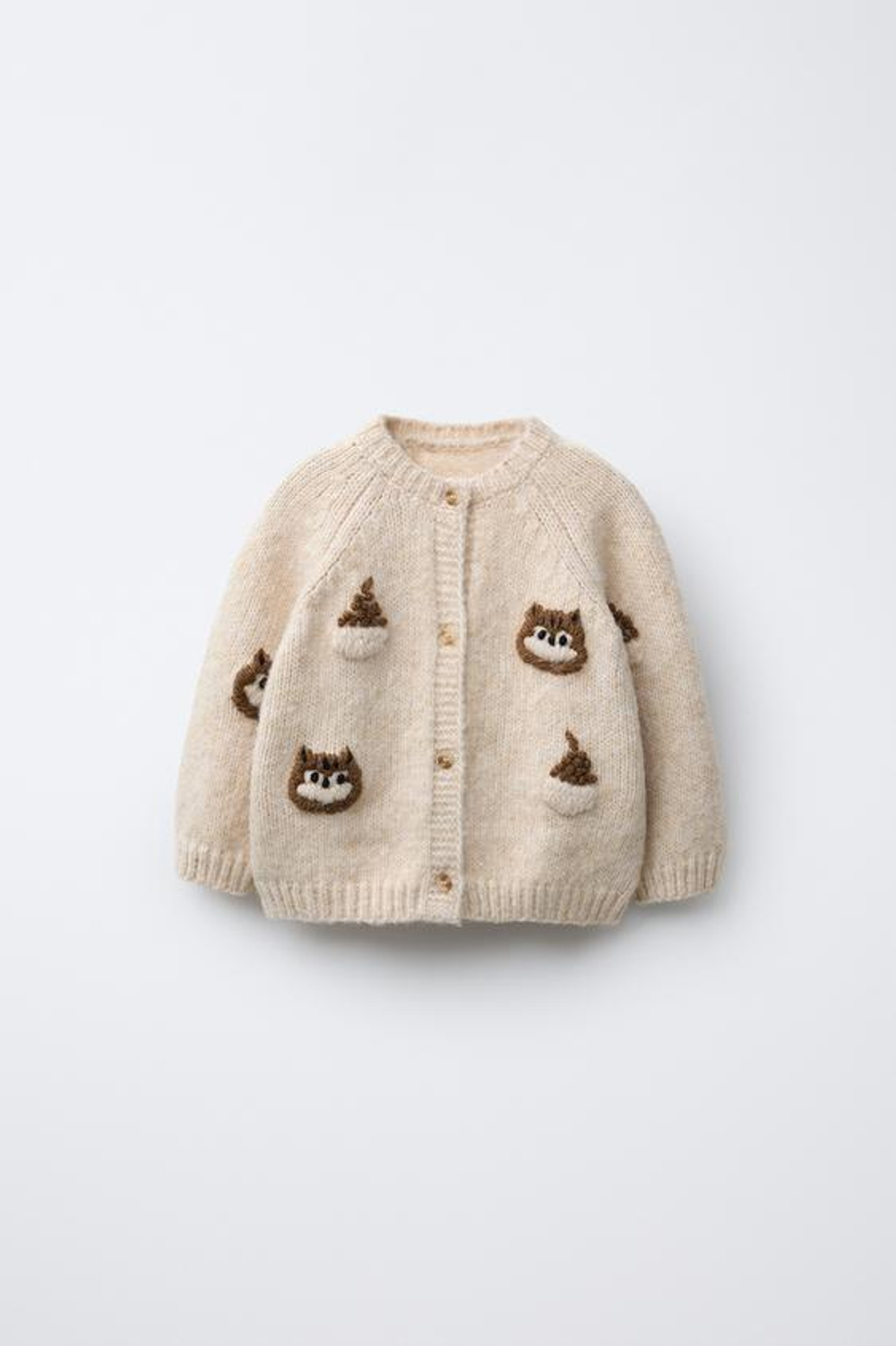 ZARA КАРДИГАН С БЕЛКАМИ, СВЕТЛО-БЕЖЕВЫЙ