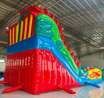 Коммерческий надувной батут-горка «Огненный дракон», 11*6*8,5 м