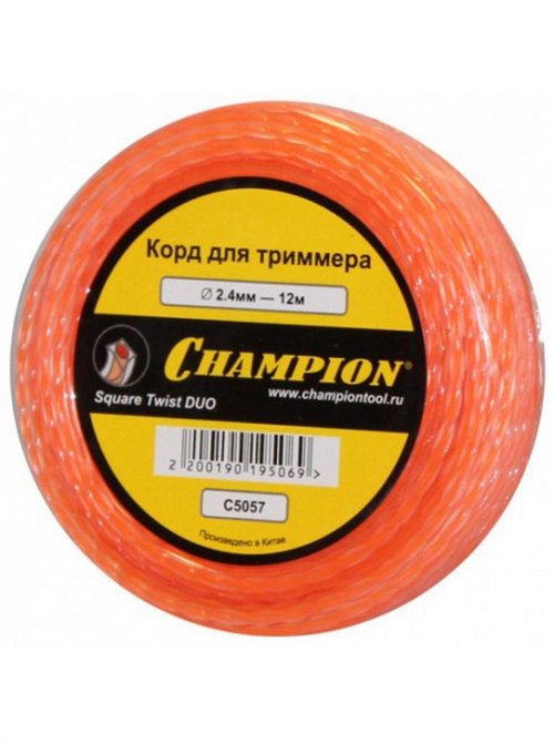 Леска CHAMPION Square Twist DUO 2,4*12 м (витой квадрат)   C5057