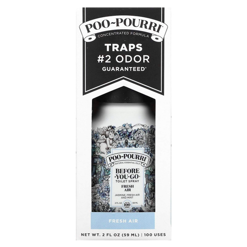 Poo-Pourri, Before-You-Go, спрей-освежитель для туалета, свежесть воздуха, 59 мл (2 жидк. унции)