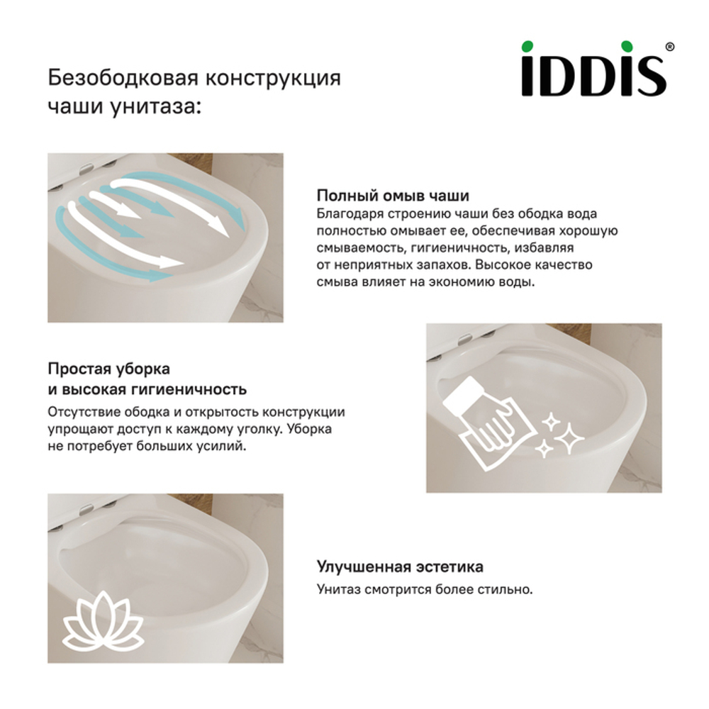 Унитаз подвесной безободковый IDDIS Vibe (VIBRDSEi25)