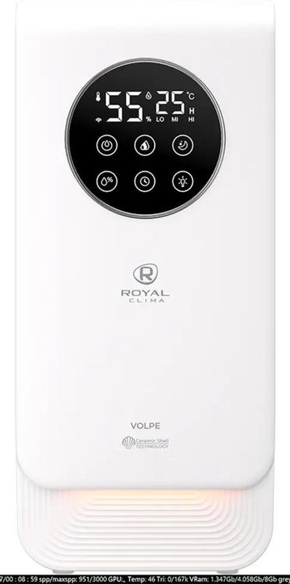 Увлажнитель воздуха ультразвуковой Royal Clima RUH-VP270/6.5E-WT,  6.5л,  белый