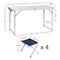 Набор мебели NISUS (АЛЮМИНИЙ), стол + 4 табурета (21407+21124) N-FS-21407+21124A  (пр-во ГК Тонар)