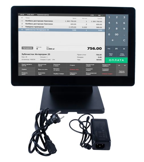 Сенсорный моноблок POScenter Atlas (15.6&quot;, PCAP, J4125, RAM 4Gb, SSD M2 128Gb, без MSR) без ОС