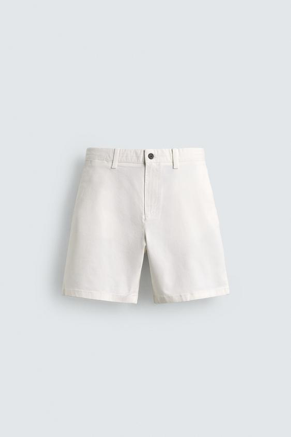 ZARA ШОРТЫ ЧИНОС REGULAR FIT, ЖЕЛТОВАТО-БЕЛЫЙ