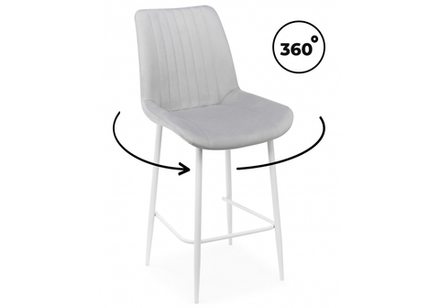 Барный стул Woodville Седа 360 светло-серый (zd 960), белый np, ножки белые