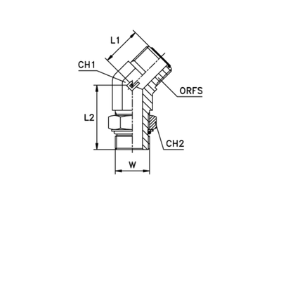 Штуцер FMH45 D12 ORFS 13/16 - UNF 3/4 (удлиненный)