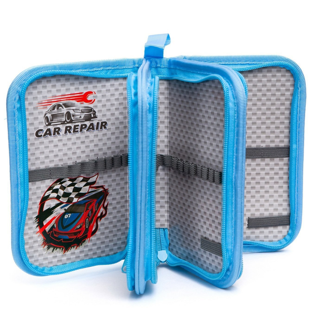 Пенал 3 отделения Alingar, искусственный мех, молния, 120 х 190 мм, "Fur roses", микс (розовый, голубой, фиолетовый, св-розовый)