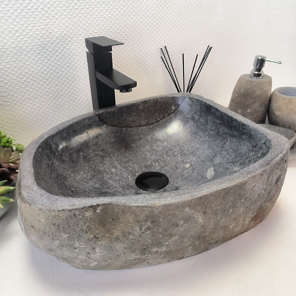 Раковина из речного камня RS-63485 (44*36*16) 0122