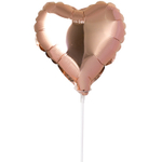 Шар фольгированный Сердце 23 см (Розовое Золото)