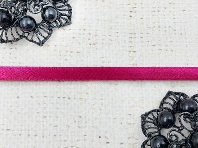 Лента атласная, ш. 0,5 см, тёмная фуксия