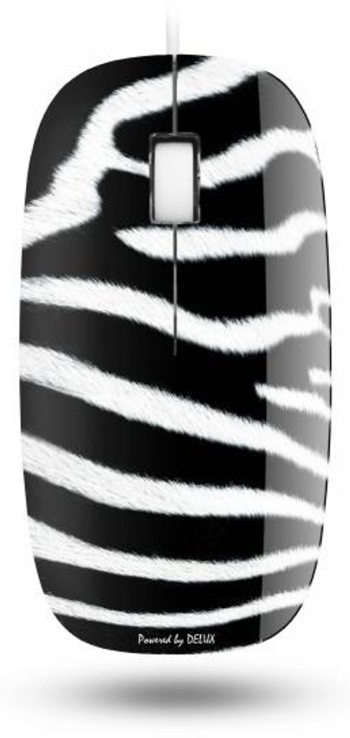 Мышь Delux DLM-111OUZ Zebra белый