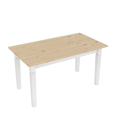 Стол обеденный Мадрид со вставкой (белый воск/лак), 77x75x140 см