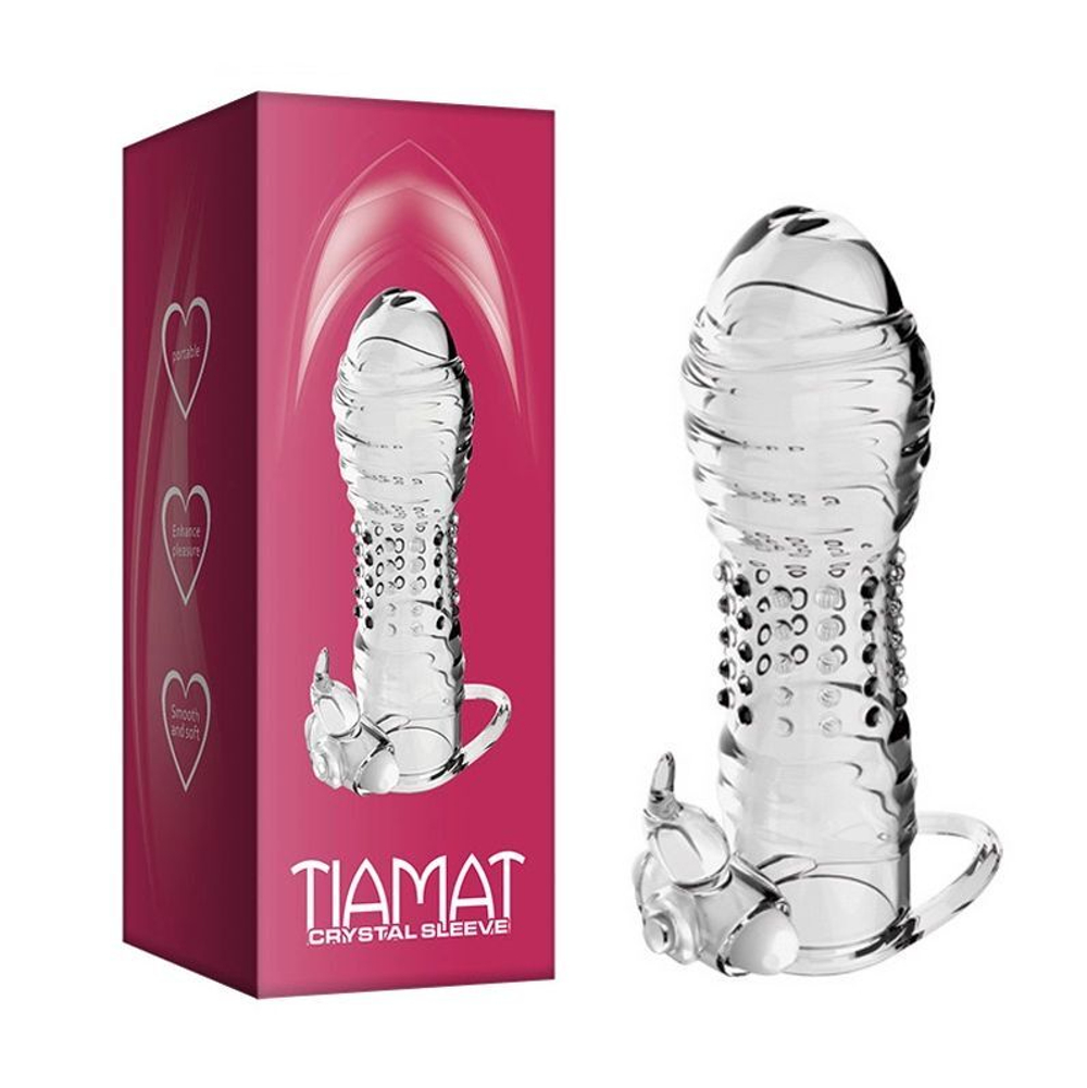 Прозрачная вибронасадка Tiamat Crystal Sleeve - 13 см