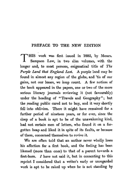 The purple land. being the narrative of one Richard Lamb's adventures in the Banda Orientál, in South America, as told by himself | W. H. Hudson