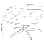 Кресло и пуф - IKEA HAVBERG, 66х99х92 см, красный, ХАВБЕРГ ИКЕА
