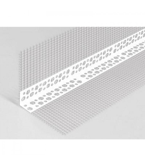 Угол штукатурный перф. ПВХ 23х23х2,5м с сеткой (10х15см)(внутренний)
