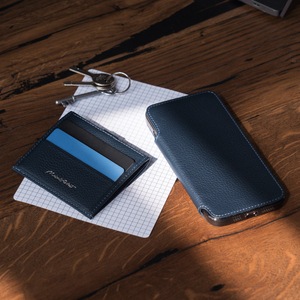 Чехол Benoit для iPhone 12 Pro Max из кожи теленка синего цвета