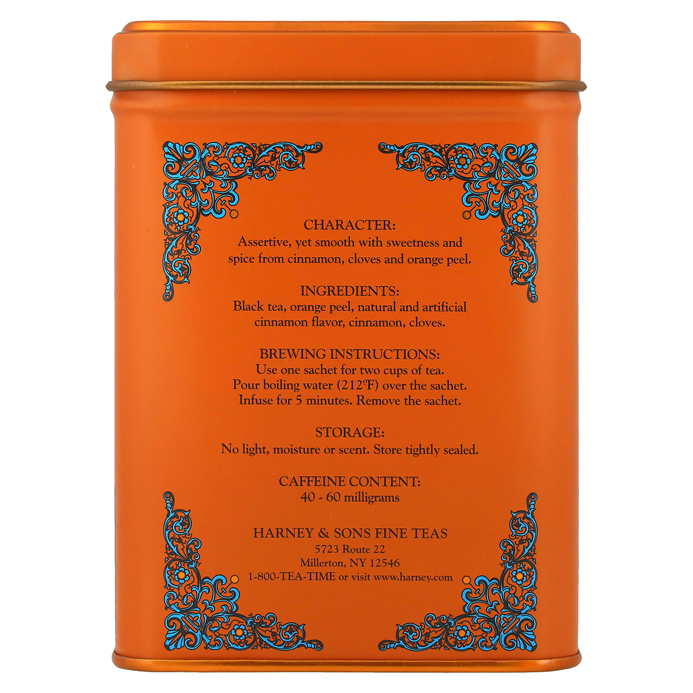 Harney & Sons, Hot Cinnamon Sunset, чайная смесь HT, пряный чай с корицей, 20 пакетиков, 40 г (1,4 унции)