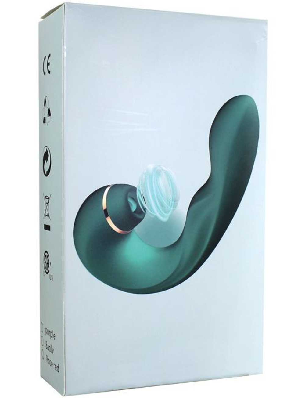 Зеленый вибратор с вакуумной стимуляцией Triple Ecstasy - 17,5 см. (Цвет: зеленый)