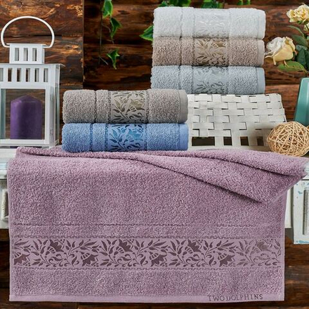 Полотенце махровое "АВТ. MARI" TWO DOLPHINS, 100% хлопок, Турция.