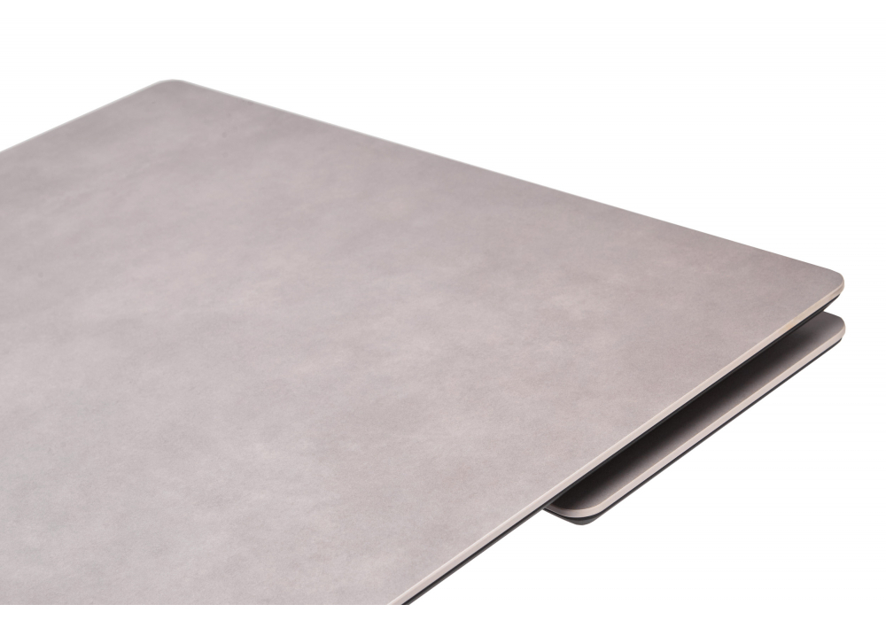 Керамический стол Woodville Вилли 140(200)х80 carmen light grey, черный, ножки черные