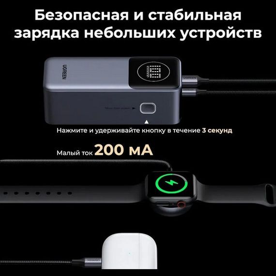 Внешний аккумулятор Ugreen PB724 Power Bank 12000mAh Quick Charging 100W (35526B) серый